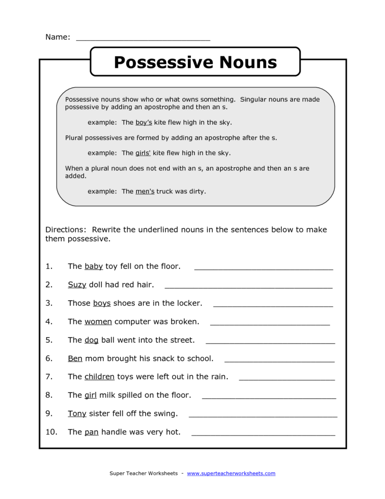 15 Possessive Nouns Worksheets 5th Grade Worksheeto - Plural Or Possessive Nouns Worksheets