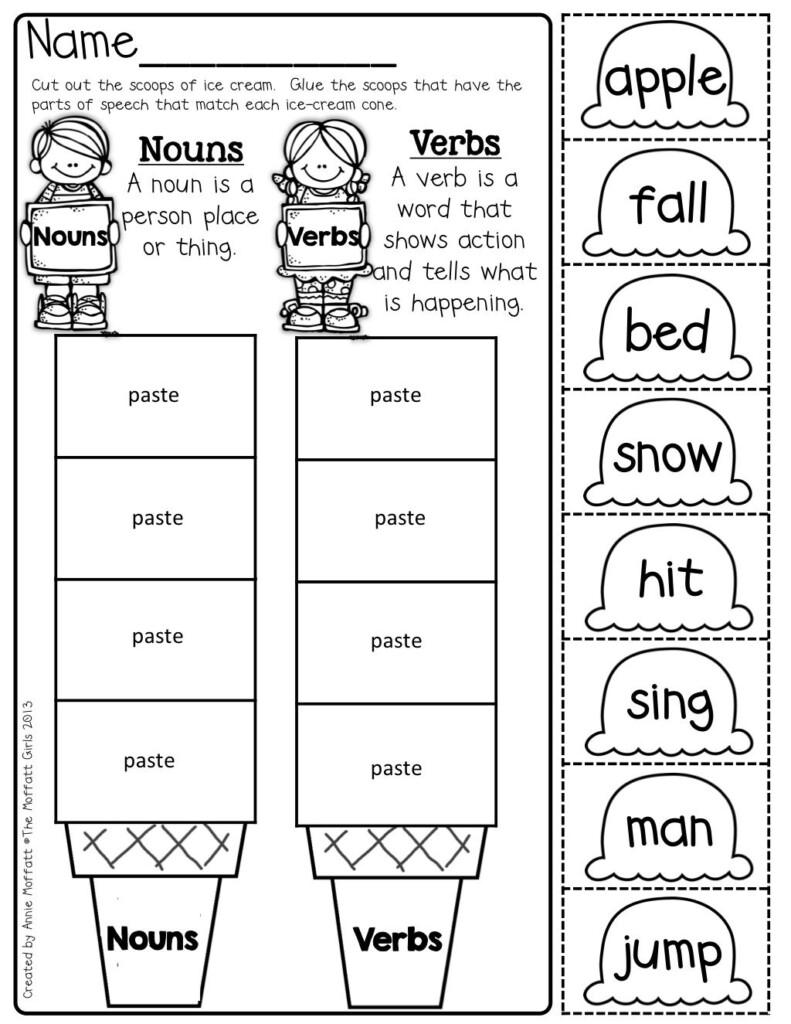 1st Grade Noun And Verb Worksheets - Free Printable Worksheets On Nouns And Verbs