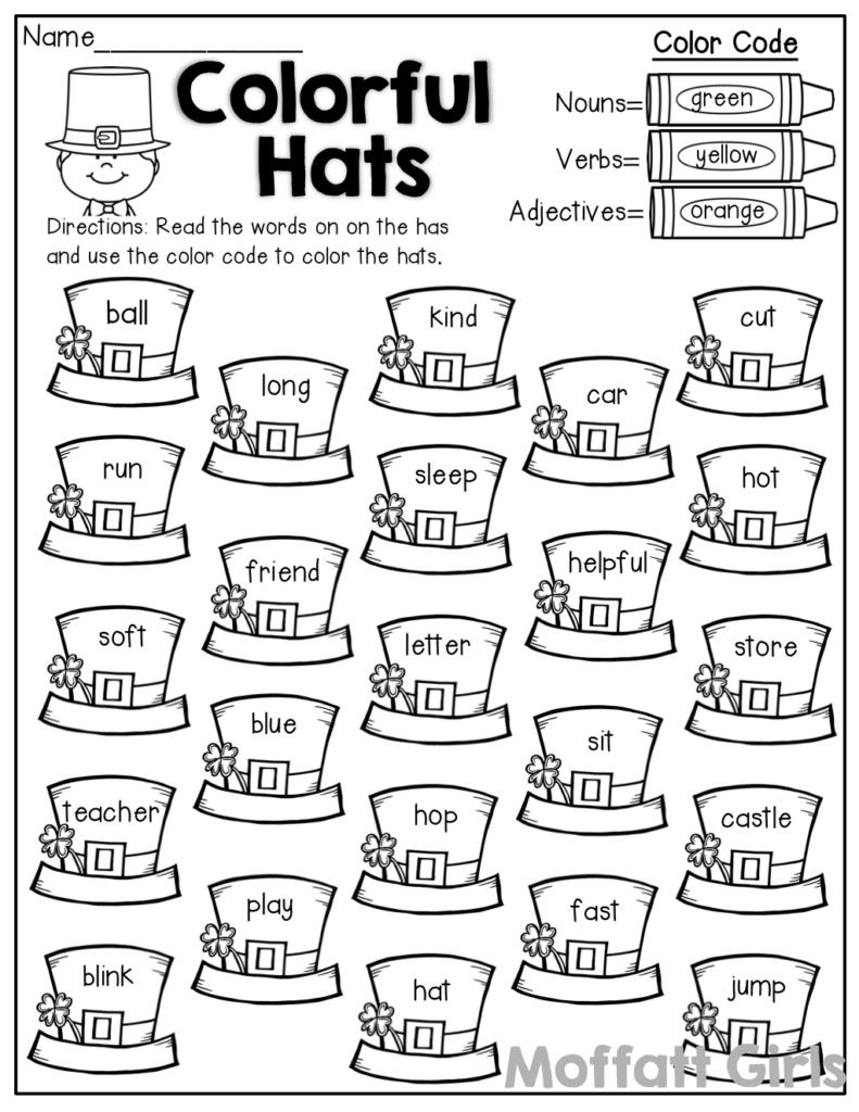 1st Grade Noun Verb Adjective Worksheet - Noun Verb Adjective Worksheet First Grade