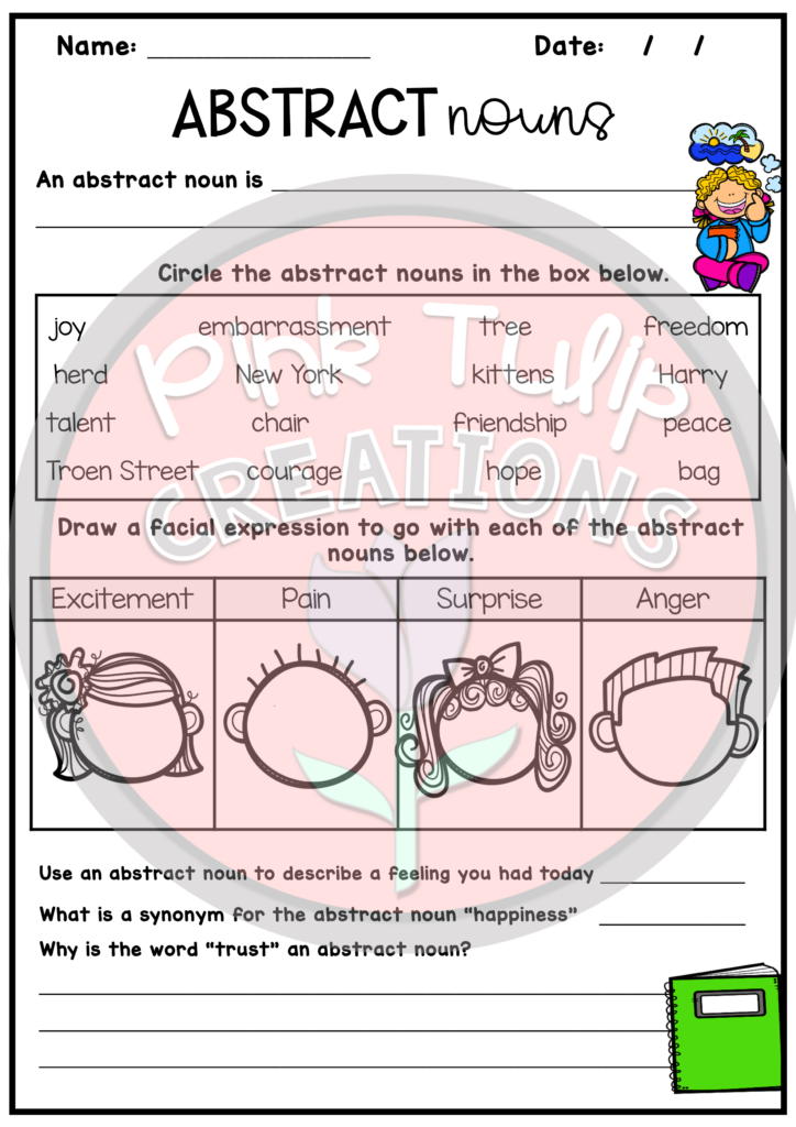 Abstract Noun Worksheet 3rd Grade - Abstract Nouns Worksheet