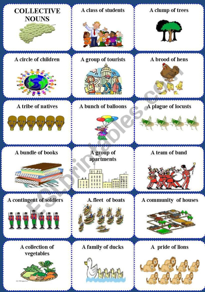 Collective Nouns 1 Of 2 ESL Worksheet By Jhansi - Collective Nouns Worksheets Esl