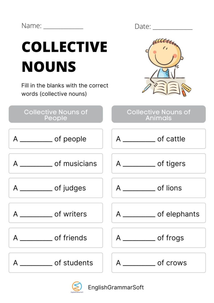 Collective Nouns Activity Sheets - Collective Nouns Worksheet Year 2