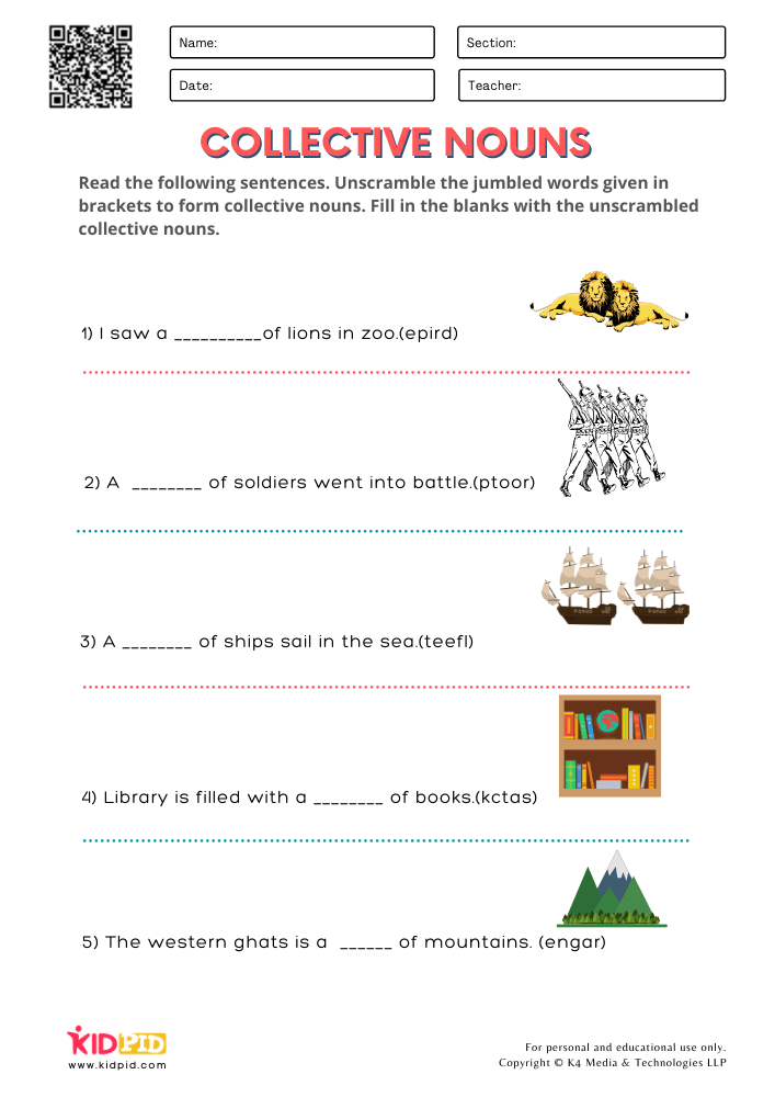 Collective Nouns Worksheet For Kids - Collective Nouns Worksheet Year 2