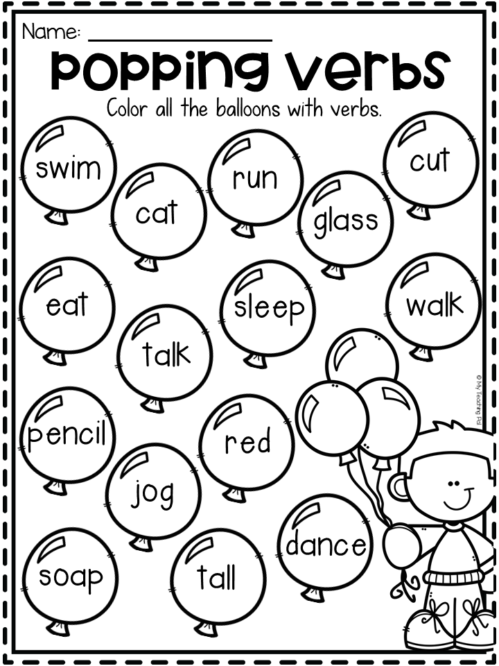 Color The Noun Worksheet - Color Worksheets On Nouns