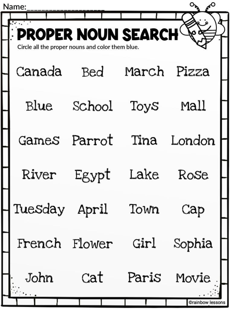 Common And Proper Noun Worksheet Grade 3 - Proper Noun And Common Noun Worksheet For Class 3