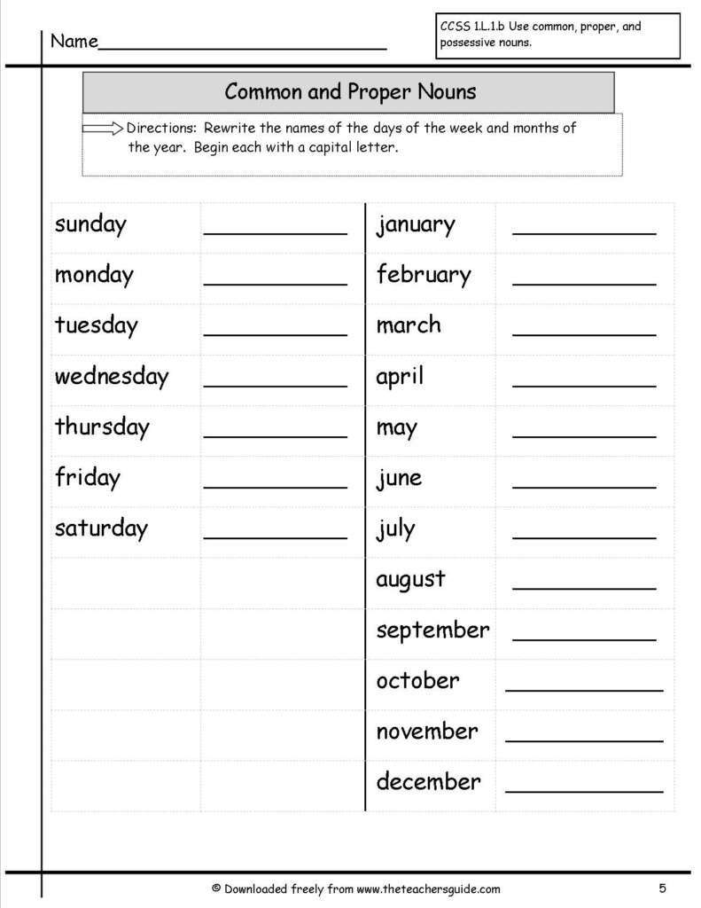 Common And Proper Nouns Worksheets Grade 6 - Noun Worksheets For Grade 6