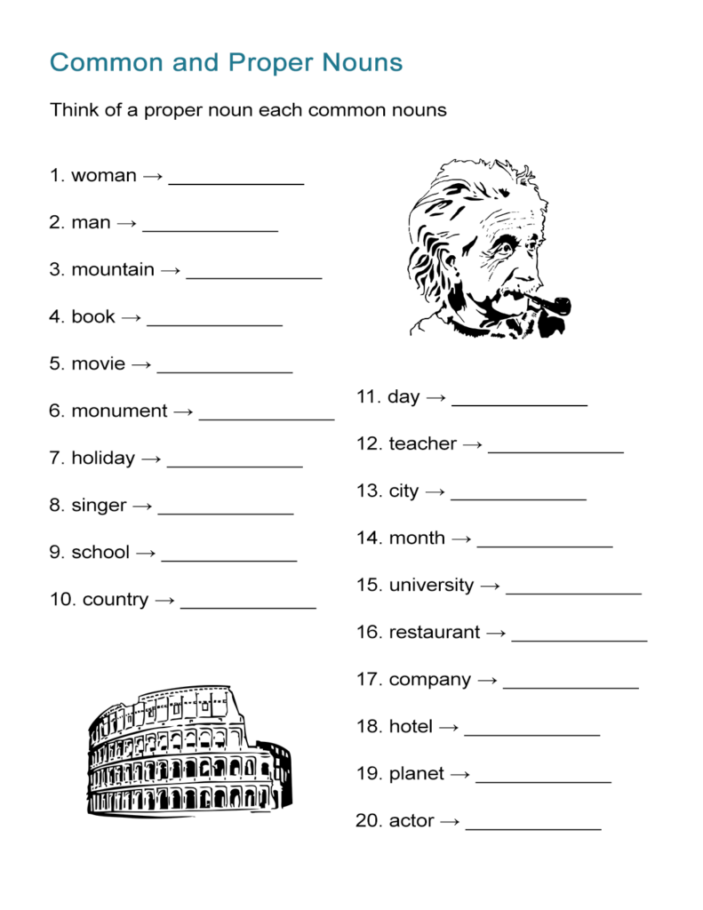 Common Vs Proper Nouns Worksheet - Common Vs. Proper Nouns Worksheet