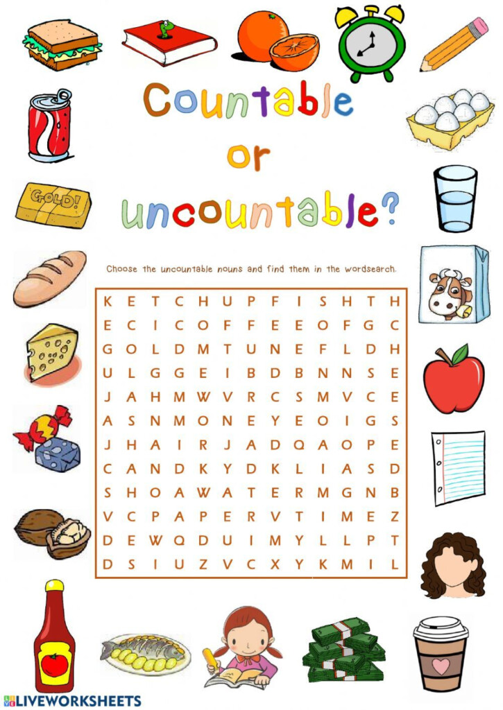 Countable And Uncountable Nouns Interactive And Downloadable Worksheet  - Fun Worksheet For Countable And Uncountable Nouns