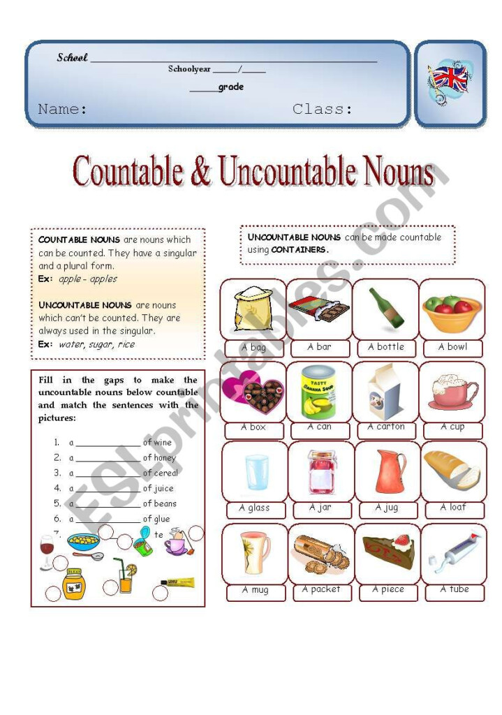 Countable And Uncountable Nouns Worksheet - Countable And Uncountable Nouns Worksheet Busy Teacher