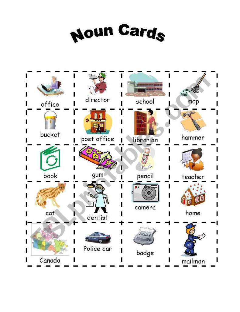 English Worksheets Sorting Nouns - Nouns Sorting Worksheet