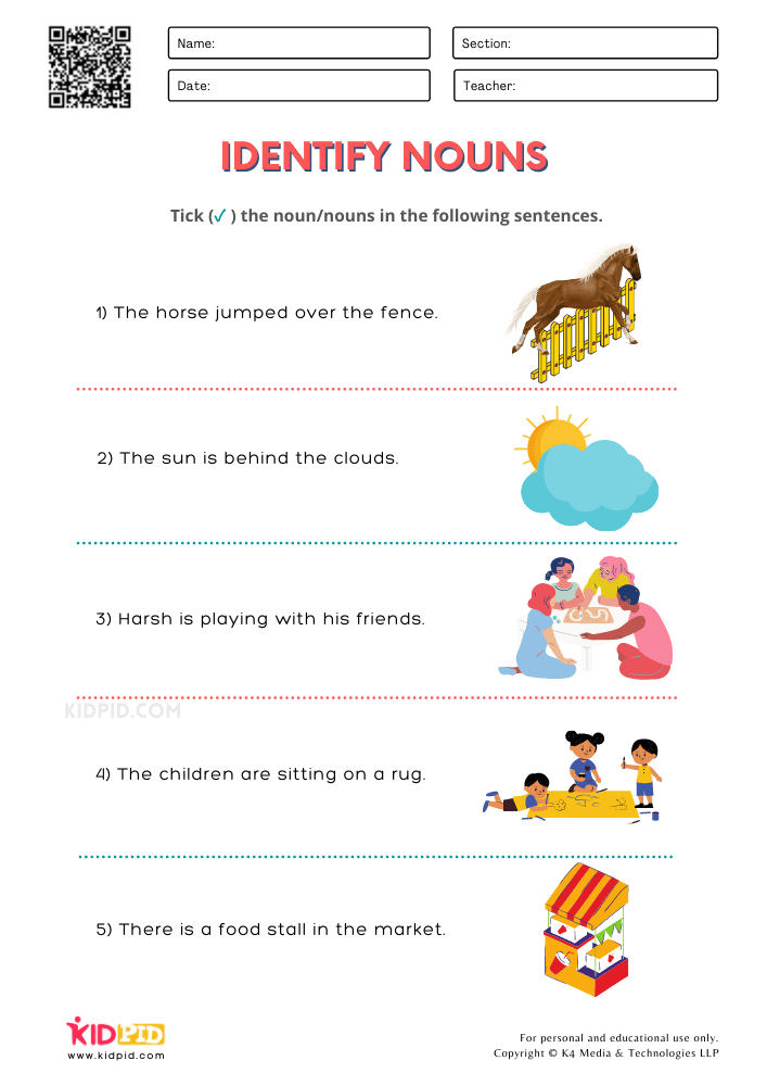 Find Nouns In Sentences Worksheets For Grade 2 Kidpid - Identifying Nouns In A Sentence Worksheet Grade 2