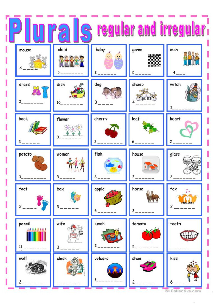 Free Printable Plural Nouns Worksheets - Plural Form Of Regular Nouns Worksheets