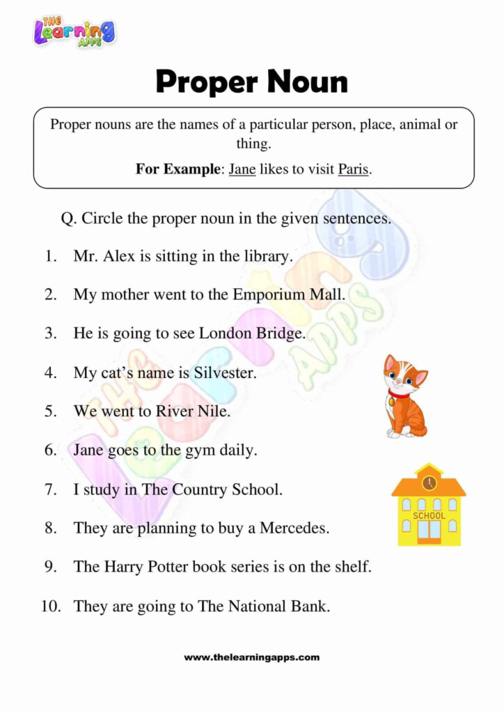 Free Proper Noun Worksheets For Grade 3 The Learning Apps - Common And Proper Nouns Worksheets Grade 3