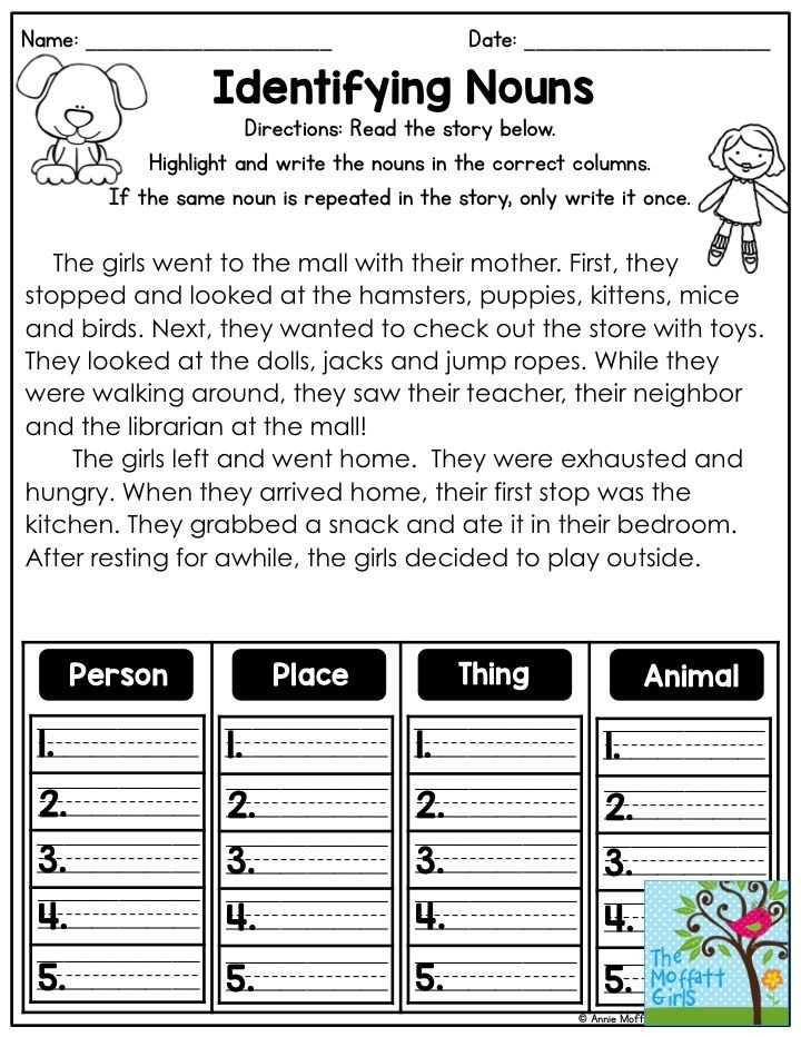 Free Worksheets On Identifying Nouns - Identifying Noun Worksheets