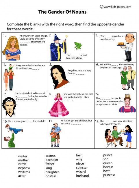 Gender Of Nouns Worksheets For Grade 3 - Gender Nouns Worksheet For Grade 3