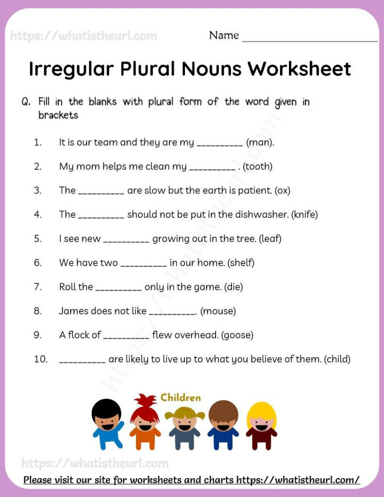 Grade 2 Irregular Plural Nouns Worksheet - Irregular Plural Nouns Worksheet Grade 2