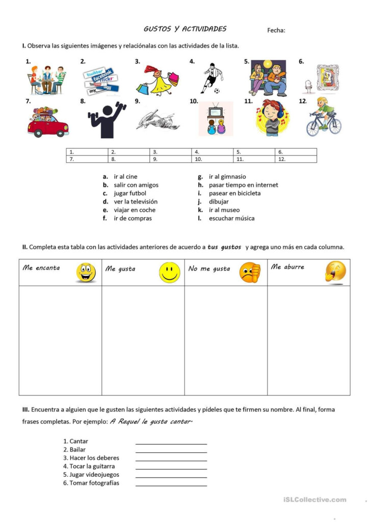 Gustar Worksheet 2 Answer Key - Gustar With Nouns Worksheet Answers