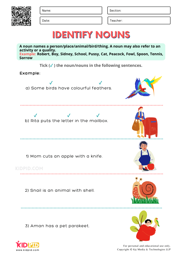 Identifying Nouns In Sentences Worksheet - Identifying Nouns In A Sentence Worksheet Grade 2