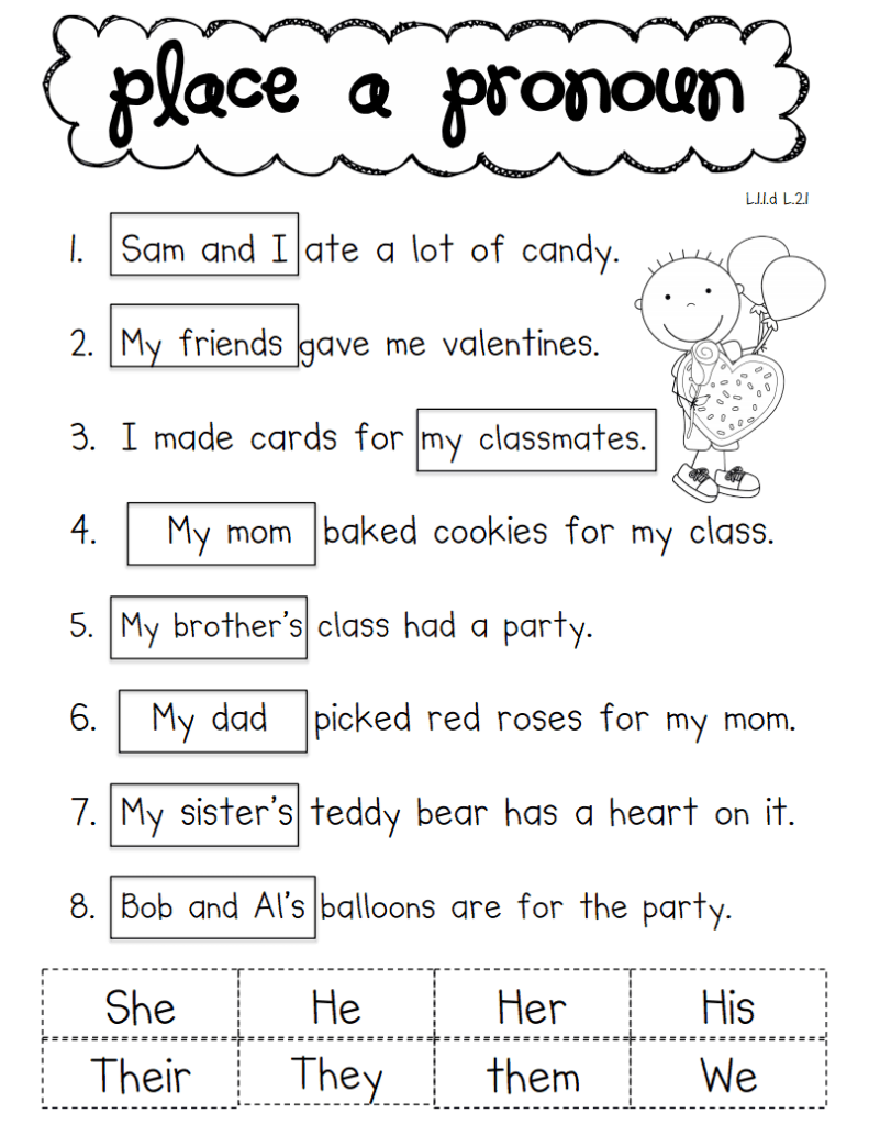 Identifying Pronouns Worksheets - Noun And Pronoun Worksheets For Grade 3