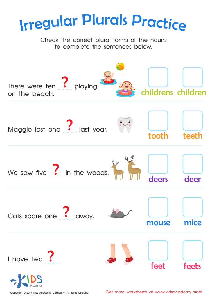 Irregular Plural Nouns Worksheet Printable PDF For Kids Answers And  - Irregular Nouns Worksheet 2Nd Grade