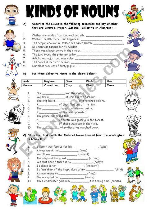 Kinds Of Nouns Worksheet Grade 6 - Kinds Of Nouns Worksheets With Answer Key Grade 6