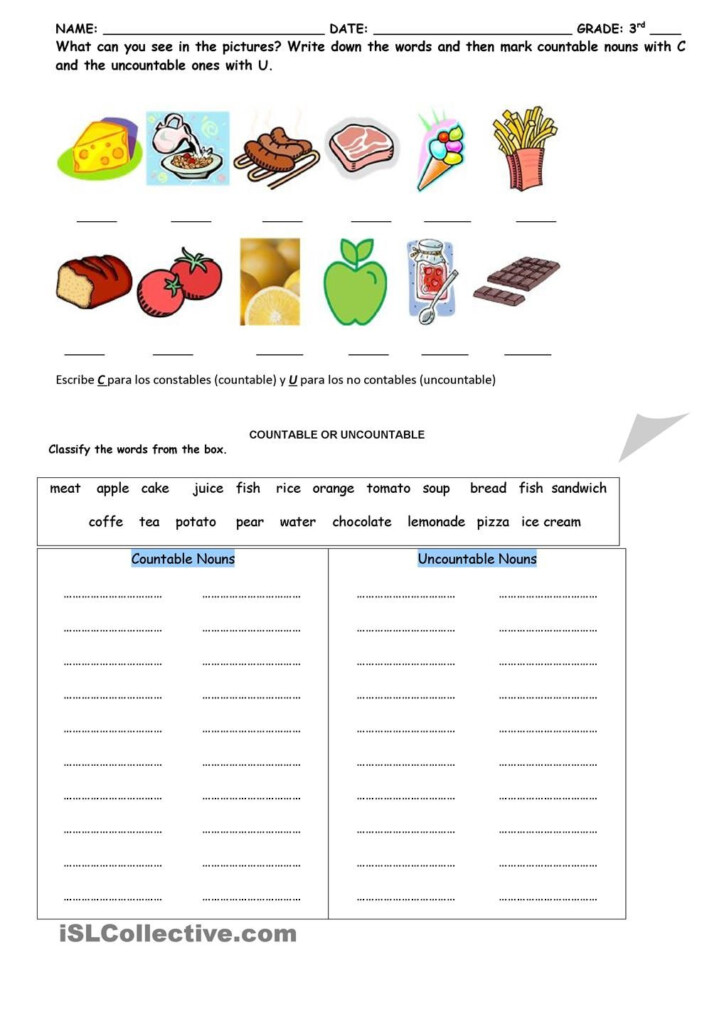 Mass And Count Nouns Worksheets 4th Grade - Mass And Count Nouns Worksheets For Grade 4 With Answers