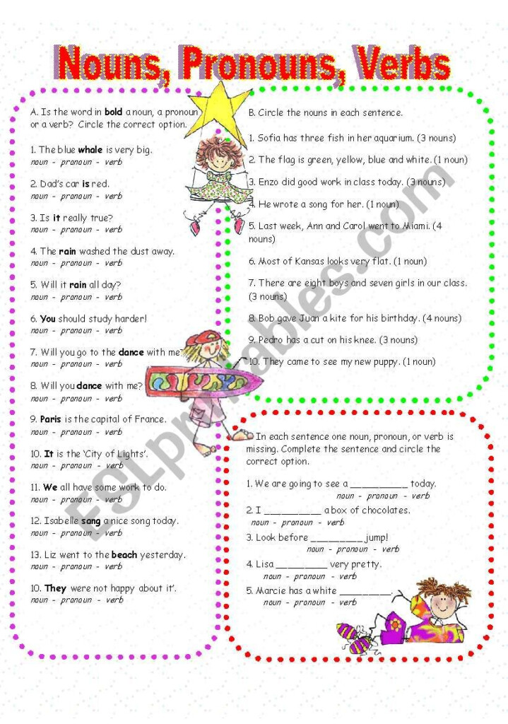 Noun And Pronoun Worksheets - Free Printable Worksheets Nouns And Pronouns