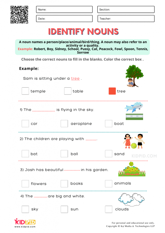 Noun Practice Worksheet For Grade 2 - Free Noun Worksheets For 2Nd Grade