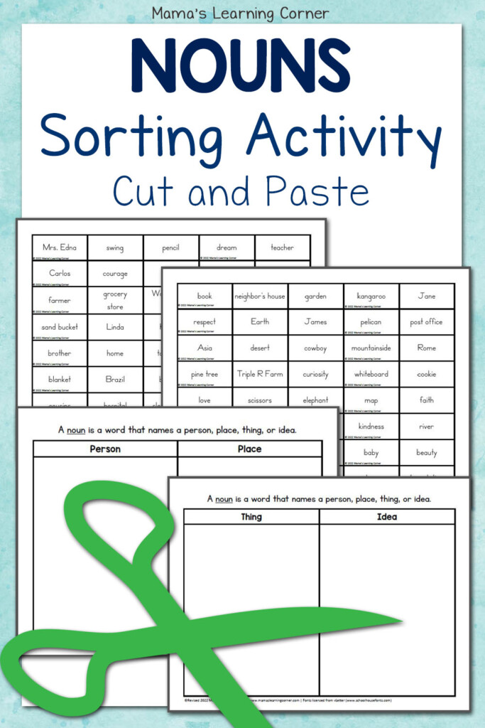 Noun Sorting Activity Mamas Learning Corner - Nouns Sorting Worksheet