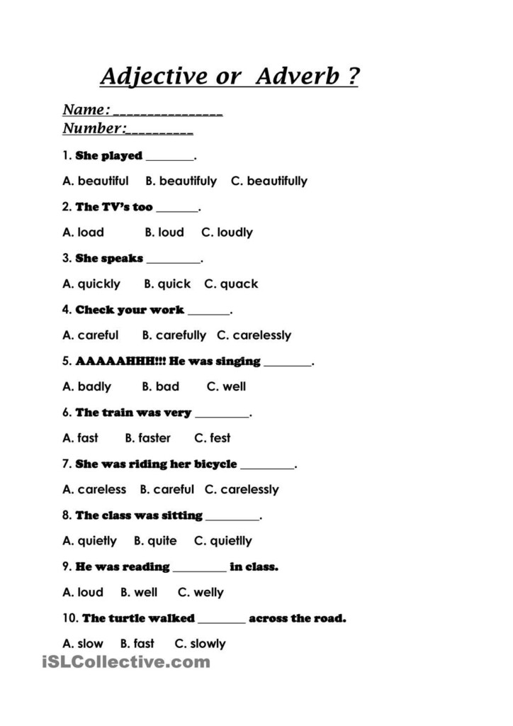 Noun Verb Adverb Adjective Worksheets - Noun Verb Adjective Adverb Worksheet With Answers Pdf