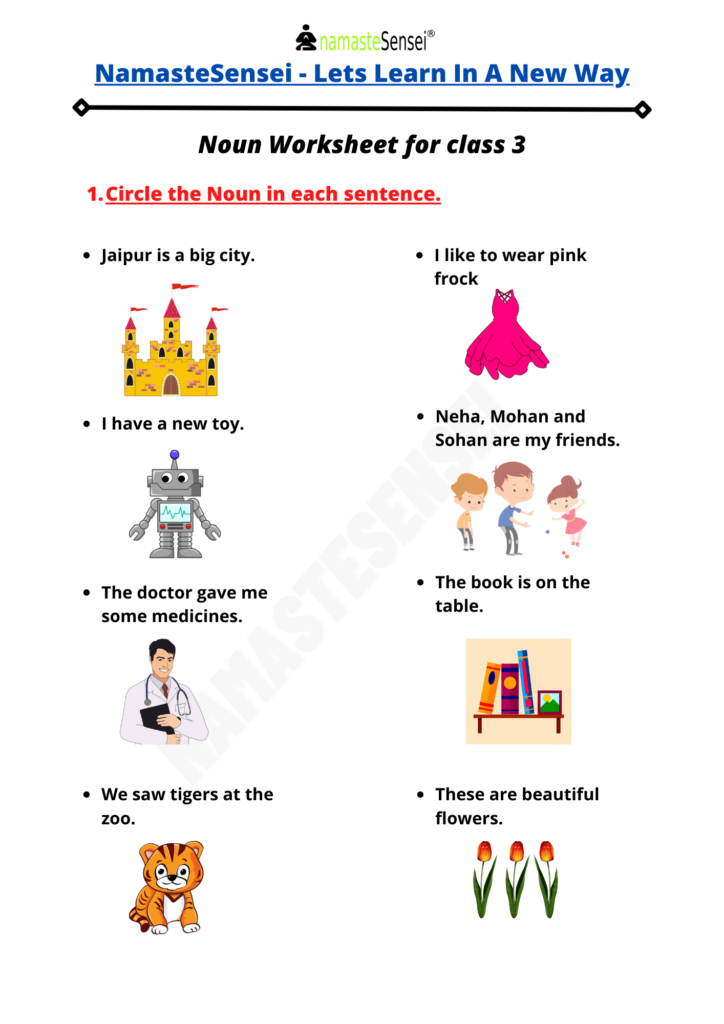 Noun Worksheet For Class 3 With Answers Download PDF - Noun Review Worksheet Pdf