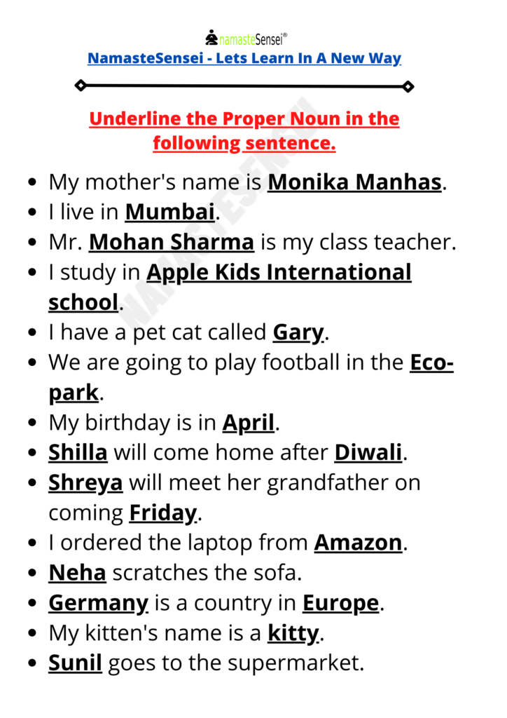 Noun Worksheet For Class 4 With Answers Download PDF - Common And Proper Nouns Worksheets For Grade 4 With Answers