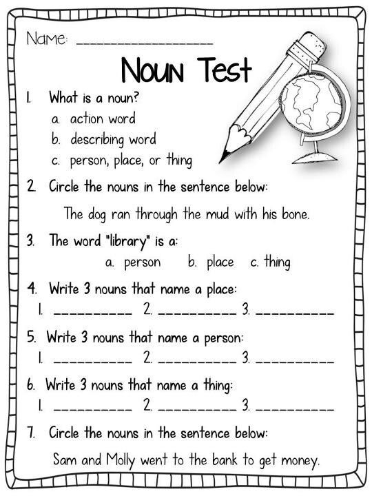 Noun Worksheets 2nd Grade - Free Noun Worksheets For 2Nd Grade