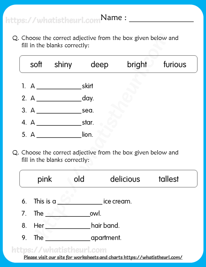 Nouns Adjectives Worksheets For Grade 5 Your Home Teacher - Noun And Adjective Worksheets 5Th Grade