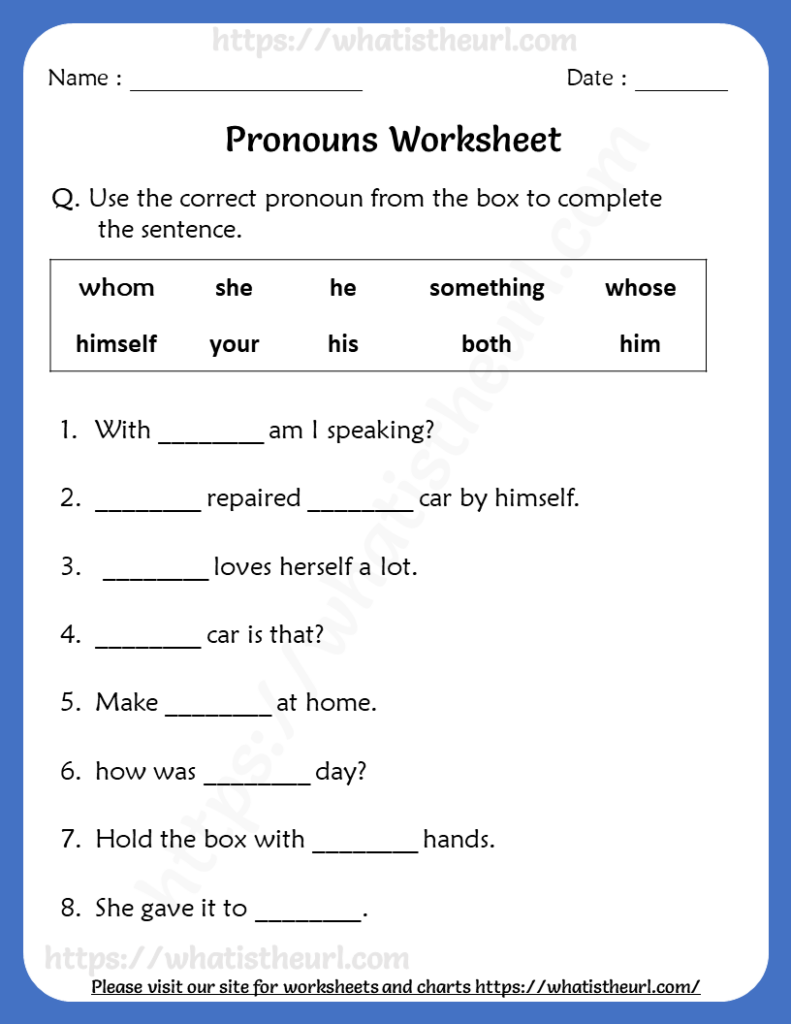 Nouns And Pronouns Worksheet For Class 2 - Noun And Pronoun Practice Worksheets