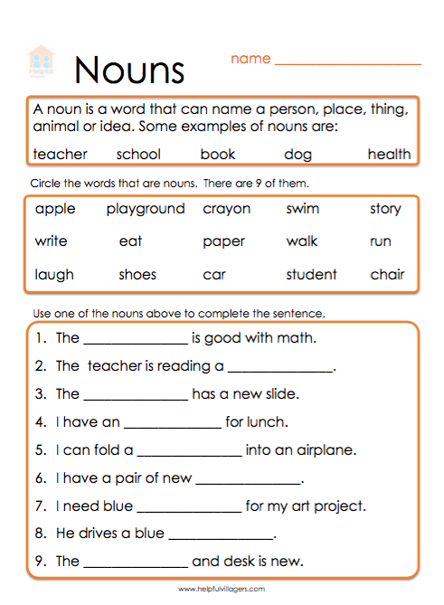 Nouns Basics Nouns Worksheet Nouns And Verbs Worksheets English  - 1.1 A Plus A Quotation Nouns Answer Key Worksheet