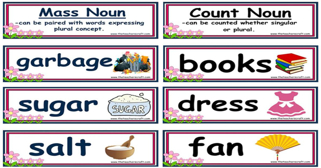 Nouns Count Mass 20 Sets The Teacher s Craft - Count Mass Collective Nouns Worksheet