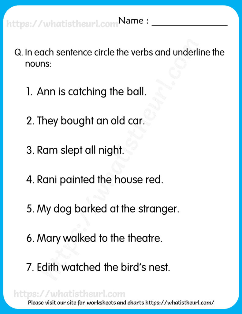 Nouns verbs worksheets 2 Your Home Teacher - Verb And Noun Worksheet