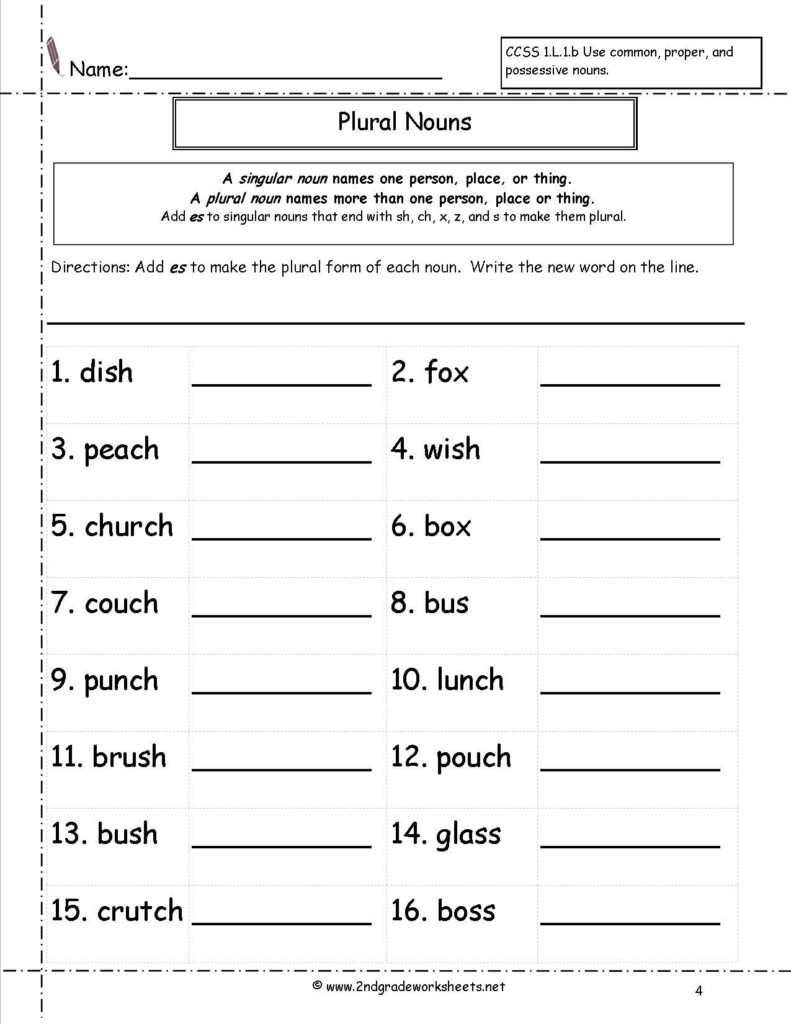 Plural Nouns Exercise - Plural Noun Worksheets 2Nd Grade