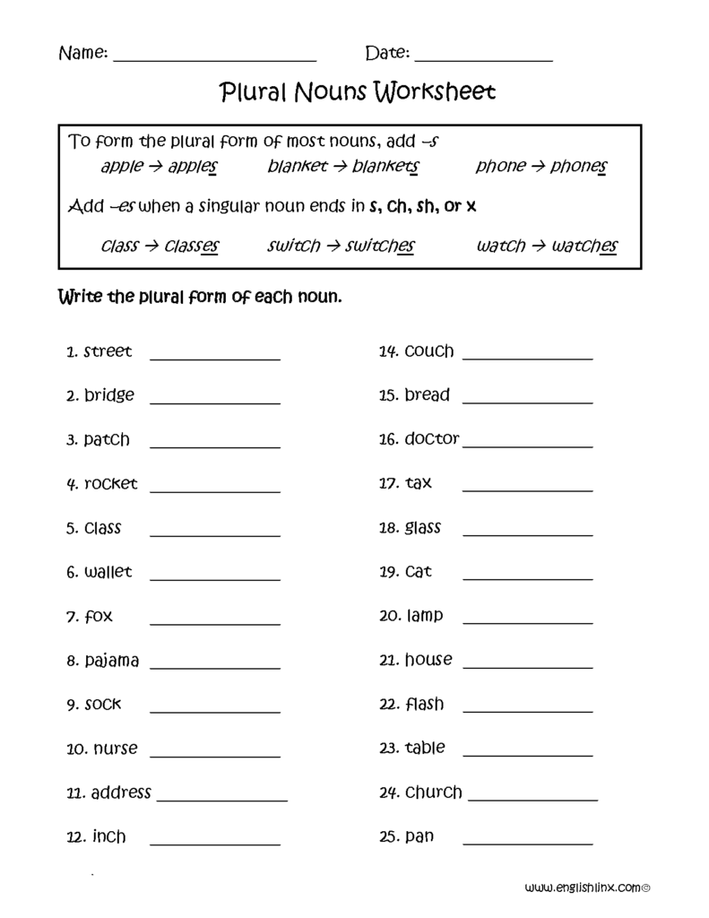 Plural Nouns Worksheets 3rd Grade - Plural Noun Worksheets 3Rd Grade