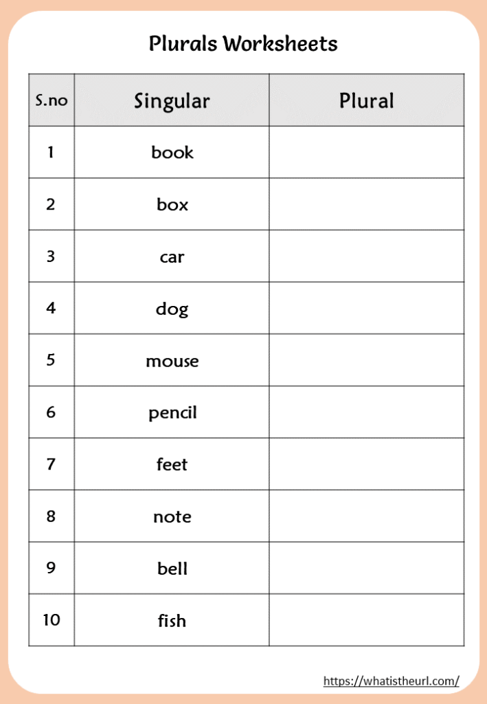 Plural Worksheet For Grade 1 - Free First Grade Plural Nouns Worksheets