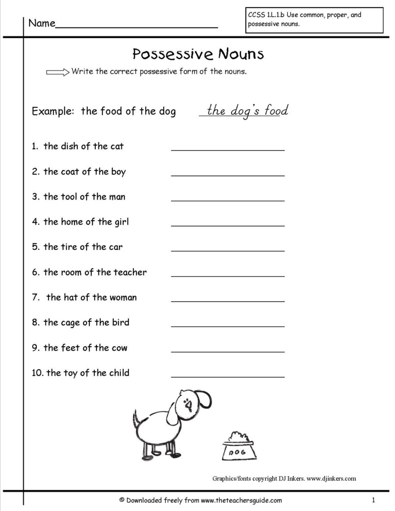 Possessive Nouns Worksheets Grade 5 - Free Grade 5 Possessive Nouns Worksheet