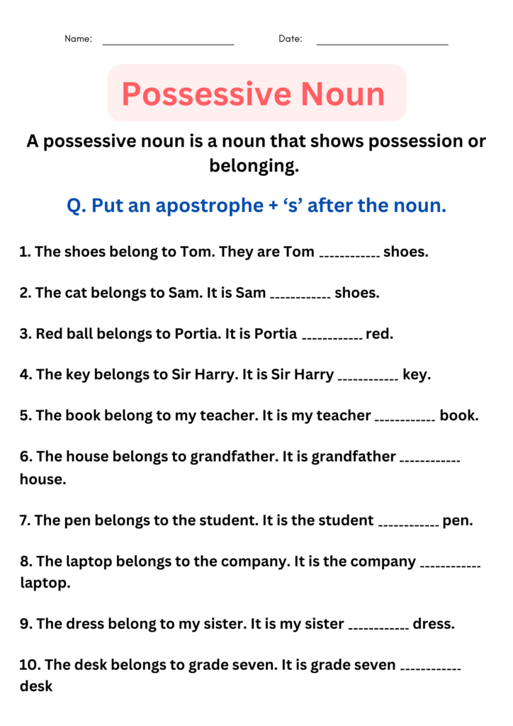 Possessive Nouns Worksheets With Answers Digital And Printable For  - Possessive Nouns Worksheets With Answers