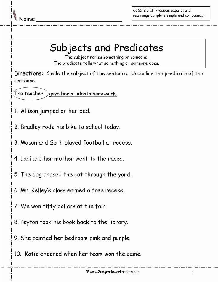 Predicate Noun Worksheet With Answers - Predicate Noun Worksheet