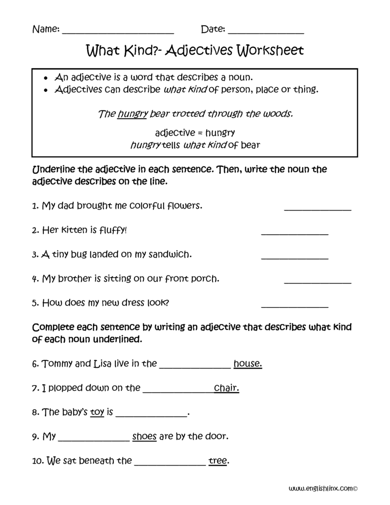 Proper Adjective Worksheet 6th Grade - Noun Verb Adjective Worksheet 6Th Grade