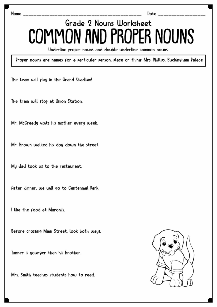 Proper And Common Noun Worksheet - Free Noun Worksheets For 4Th Grade