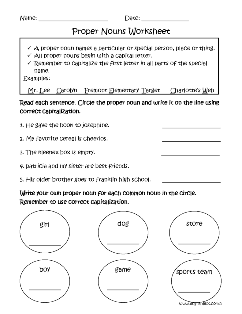 Proper And Common Noun Worksheet For Class 3 - Common Noun Proper Noun Worksheet For Class 3