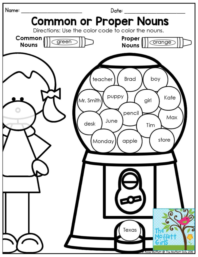 Proper Nouns 1st Grade Worksheet - Common And Proper Nouns 1St Grade Worksheets