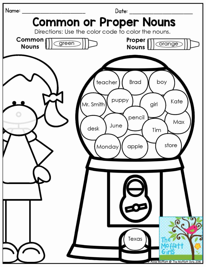 Proper Nouns Second Grade - Free Noun Worksheets For 2Nd Grade