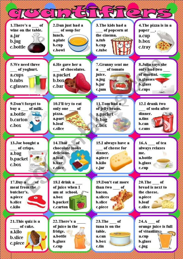 Quantifiers ESL Worksheet By LILIAAMALIA - Mass Noun Quantifiers Worksheet